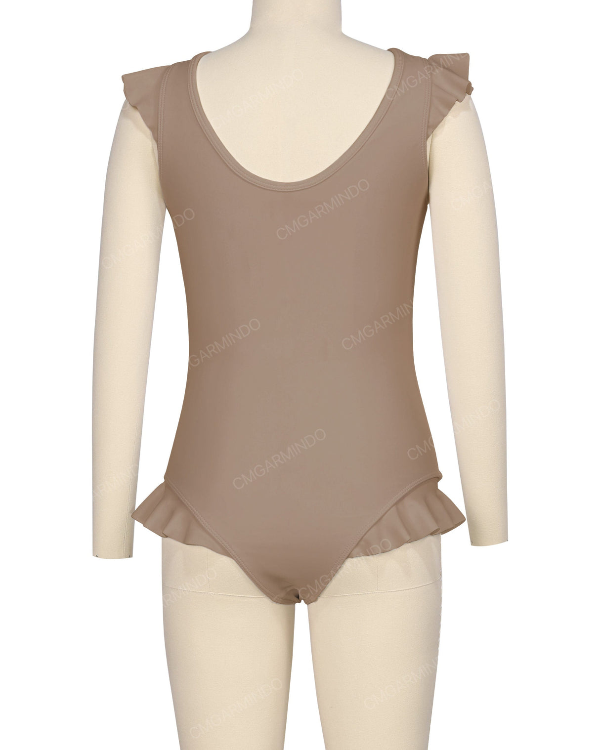Frill Shoulder and Leg Scoop Back One Piece