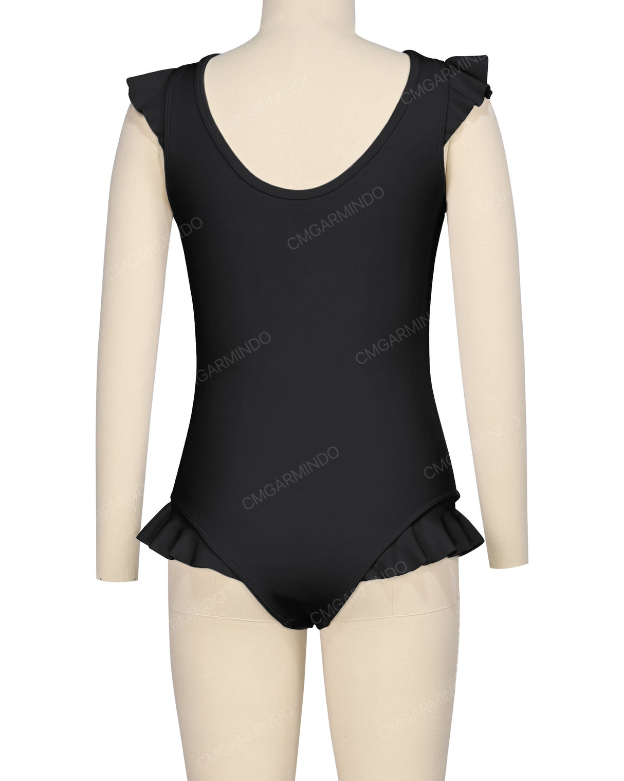 Frill Shoulder and Leg Scoop Back One Piece