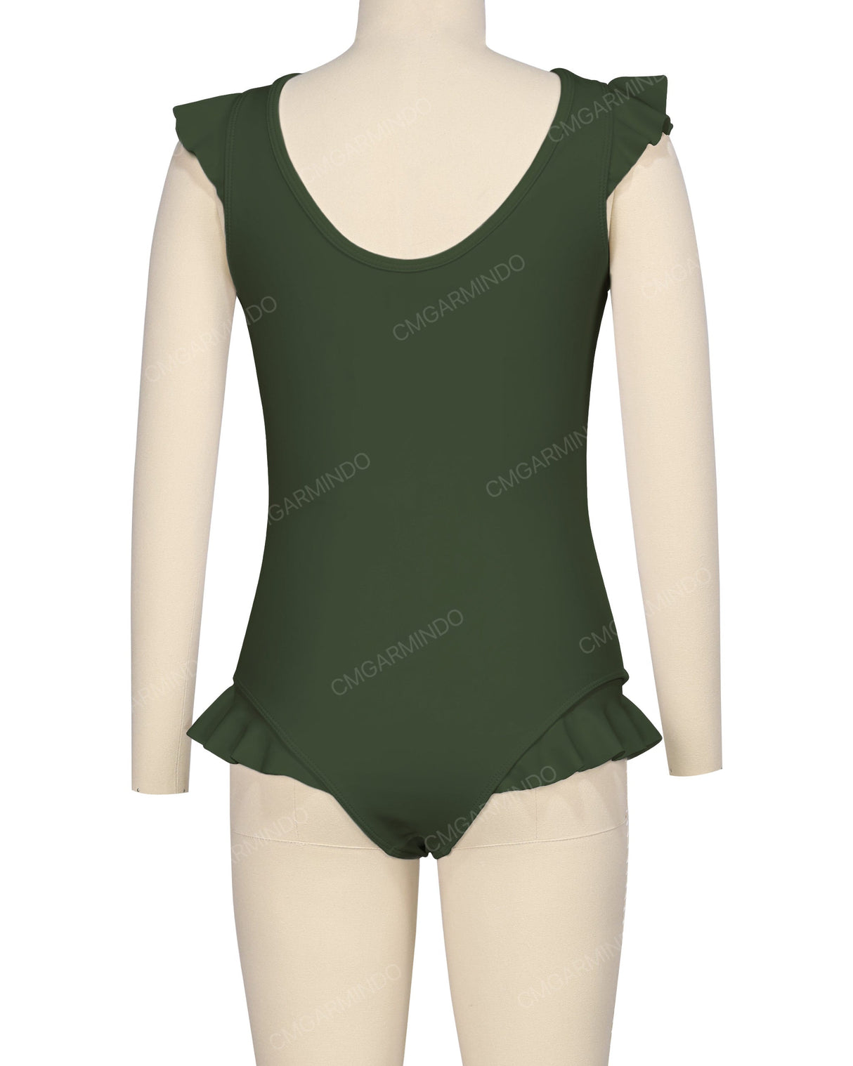 Frill Shoulder and Leg Scoop Back One Piece