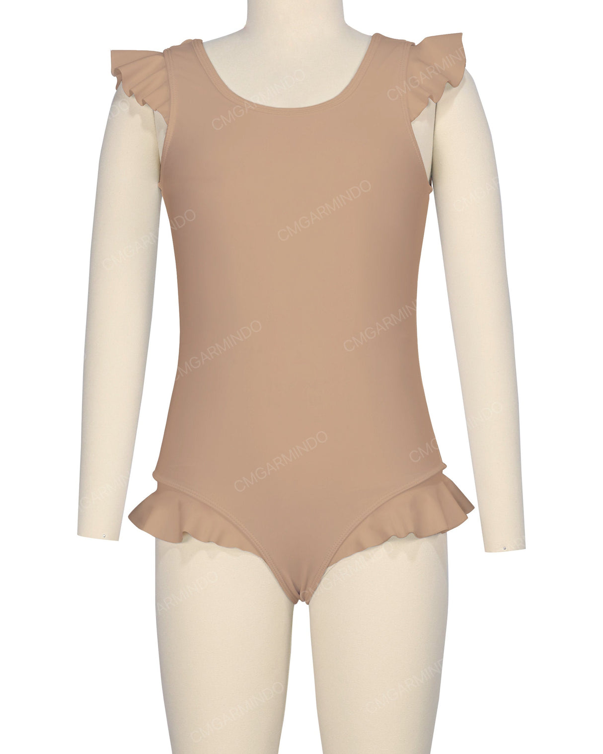 Frill Shoulder and Leg Scoop Back One Piece