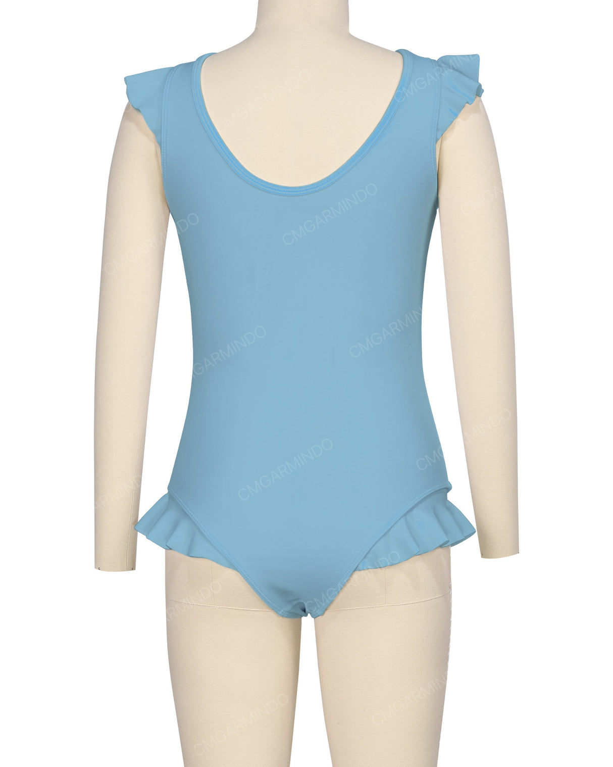 Frill Shoulder and Leg Scoop Back One Piece