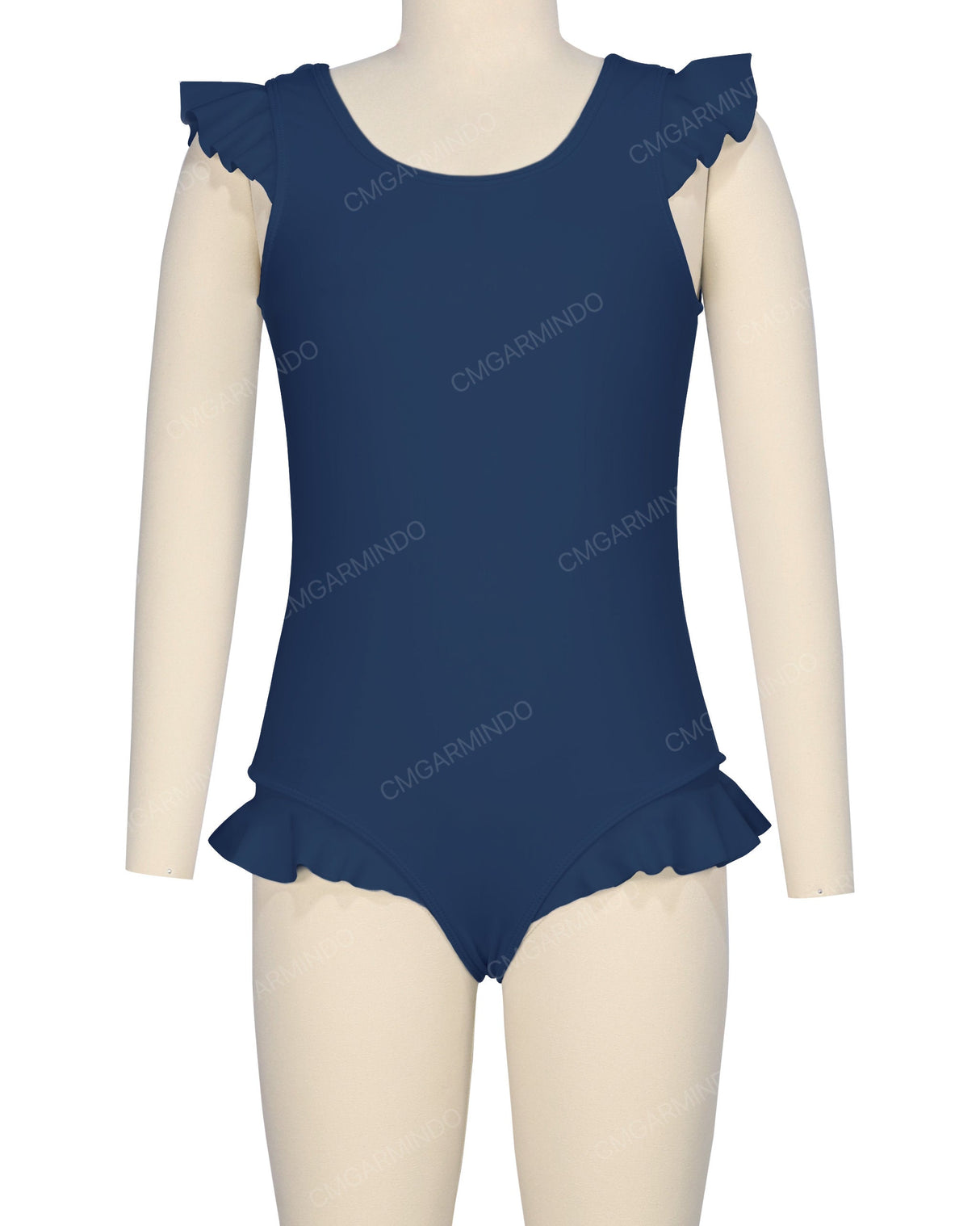 Frill Shoulder and Leg Scoop Back One Piece