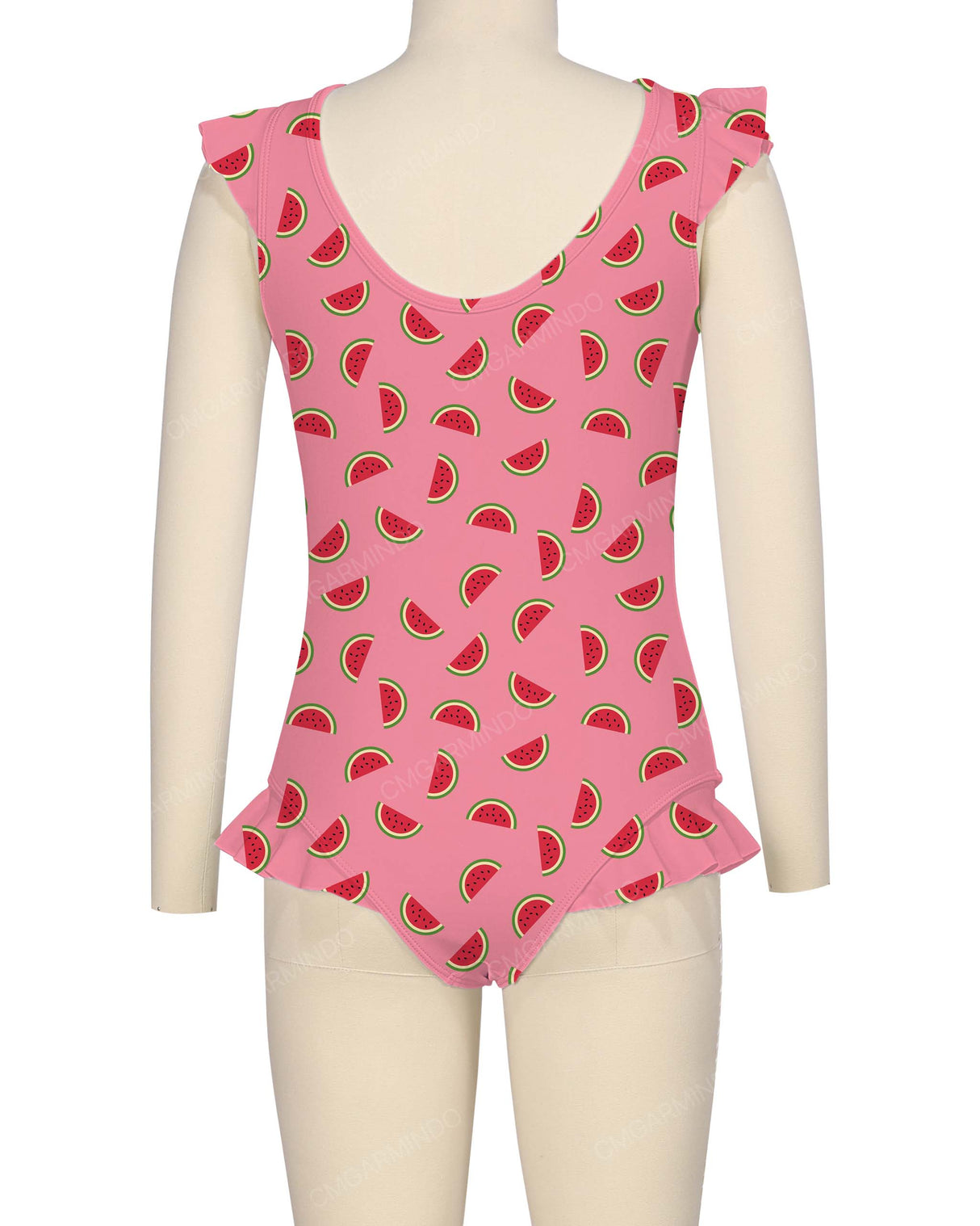 Frill Shoulder and Leg Scoop Back One Piece