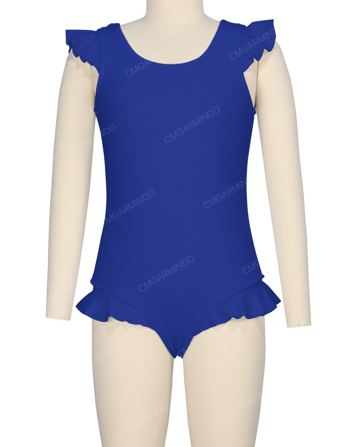 Frill Shoulder and Leg Scoop Back One Piece