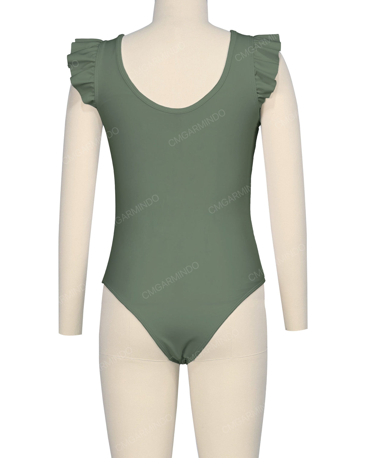 Frill Shoulder Scoop Back One Piece