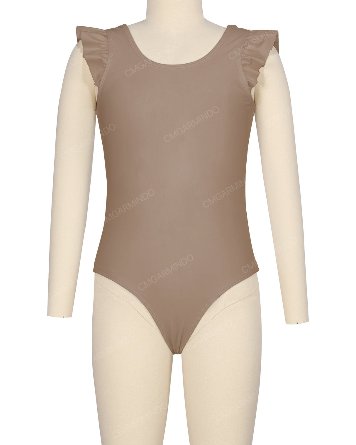 Frill Shoulder Scoop Back One Piece
