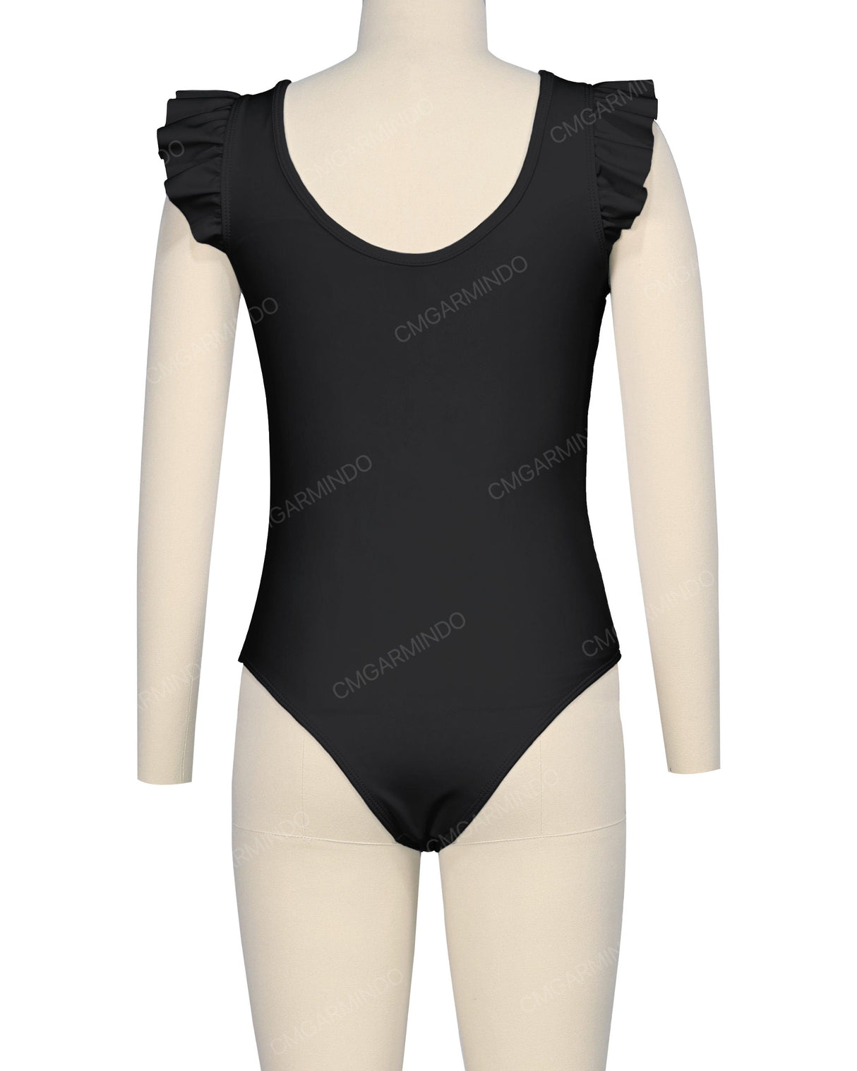 Frill Shoulder Scoop Back One Piece