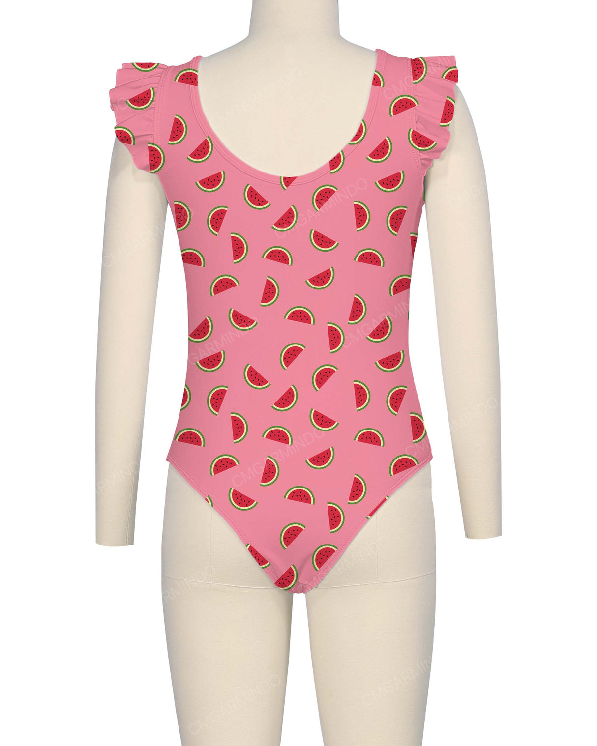 Frill Shoulder Scoop Back One Piece