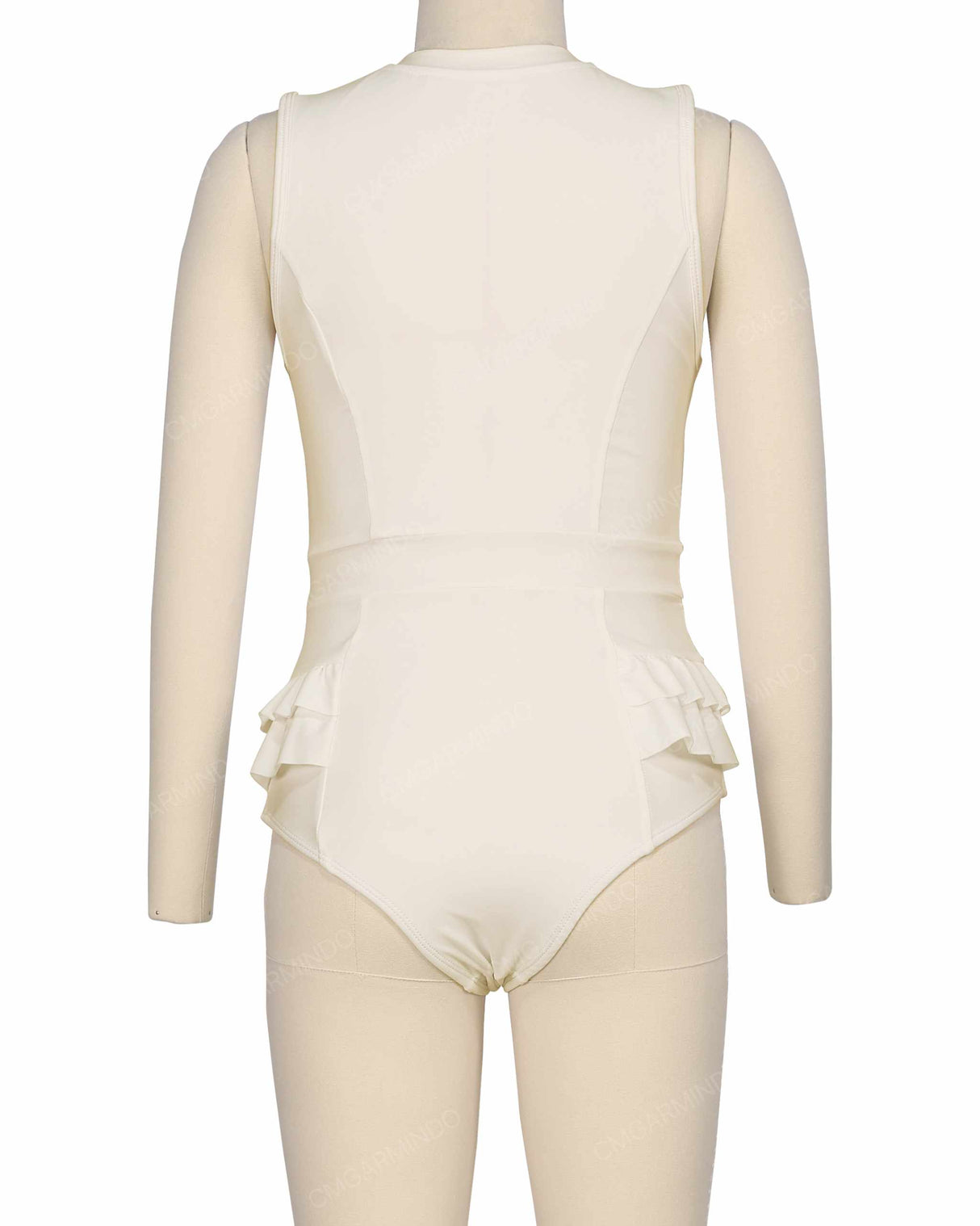 Sleeveless Frill Waist One Piece
