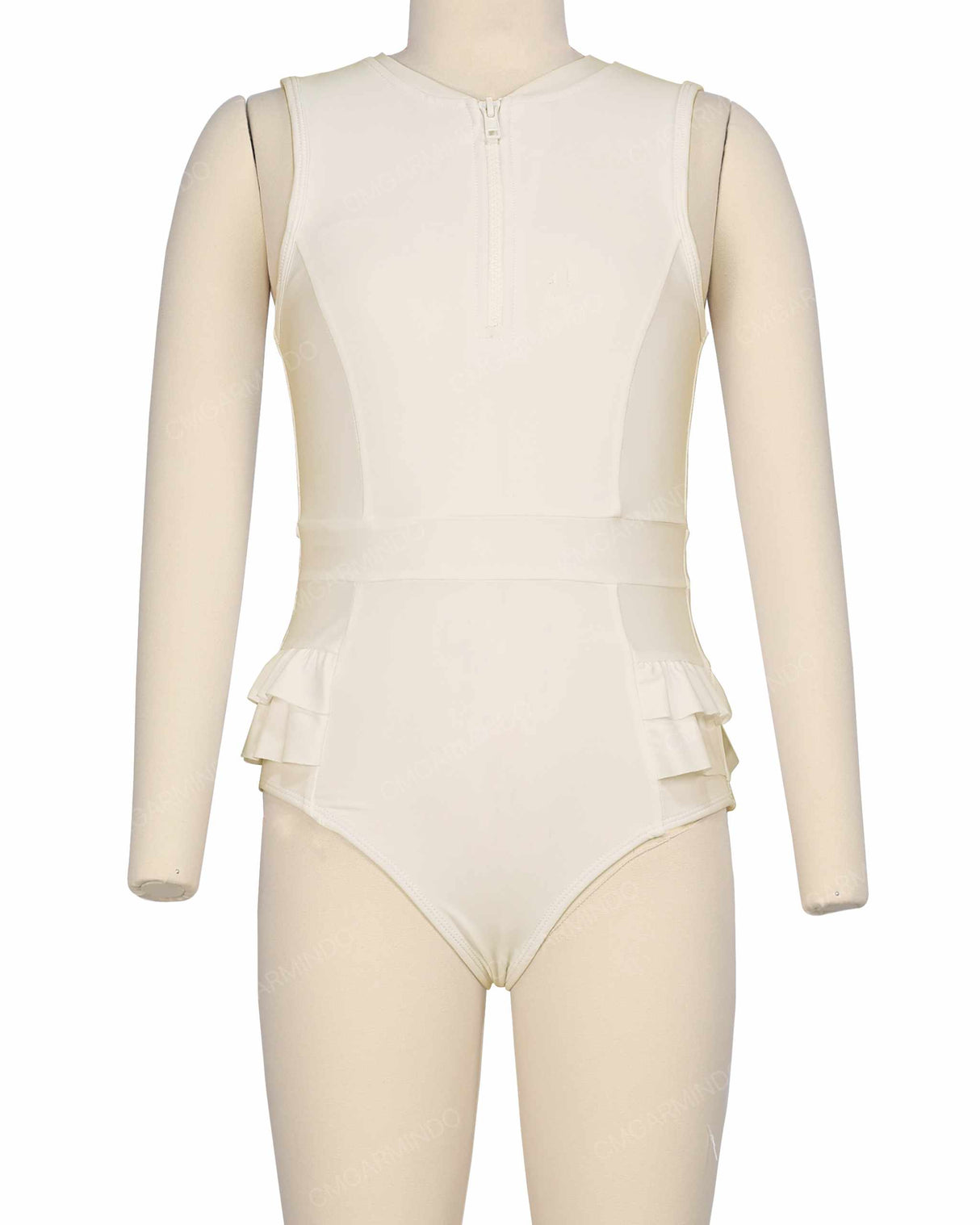 Sleeveless Frill Waist One Piece