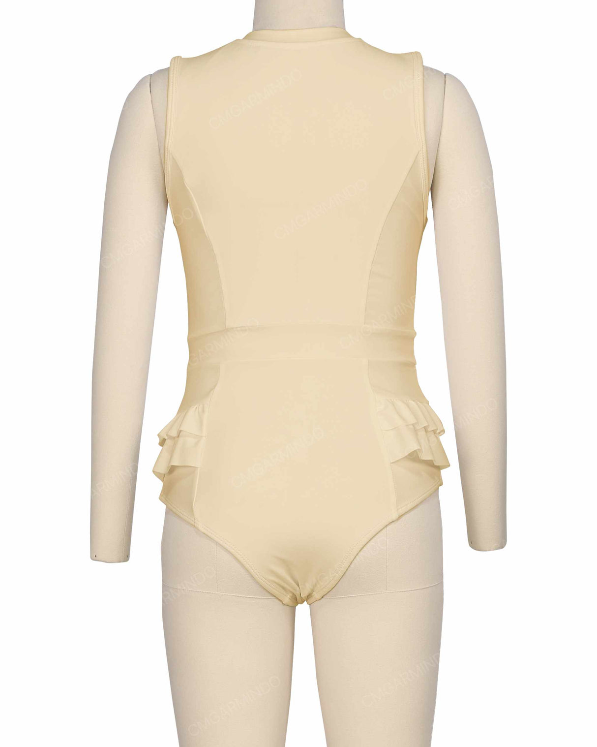 Sleeveless Frill Waist One Piece