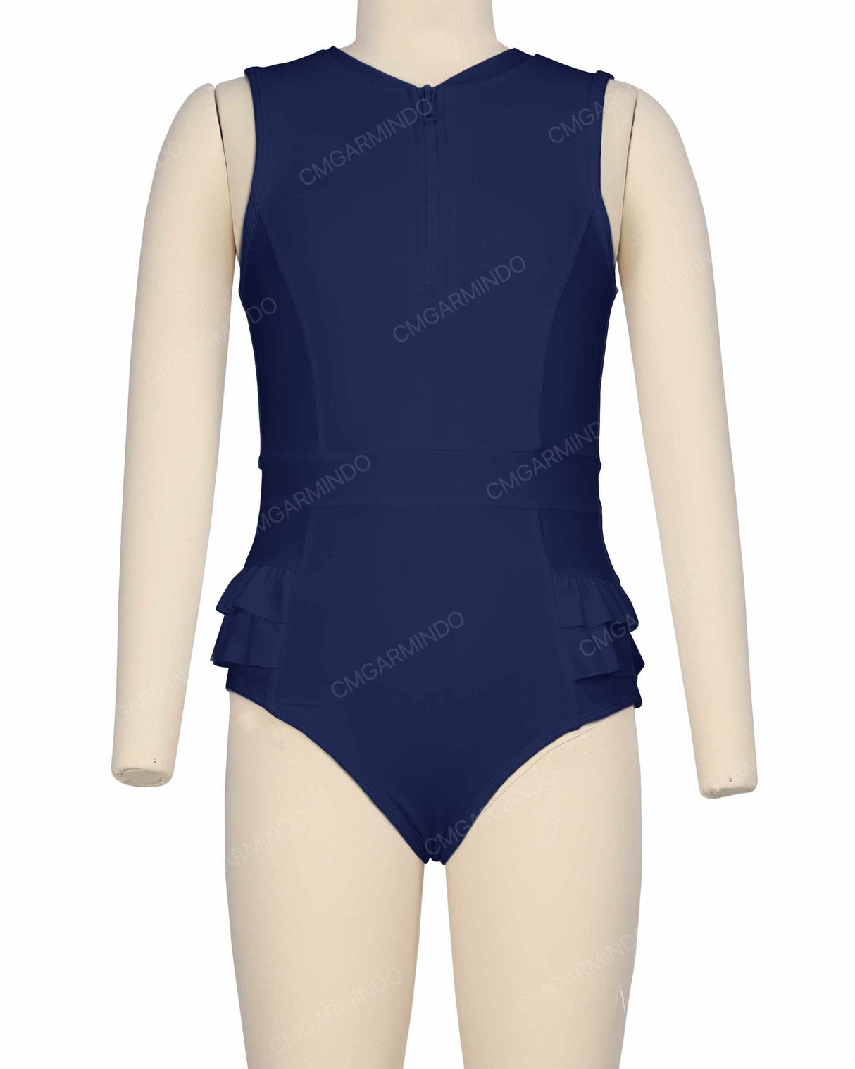 Sleeveless Frill Waist One Piece