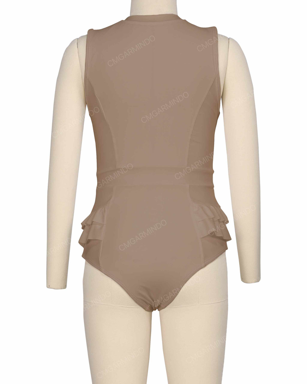 Sleeveless Frill Waist One Piece