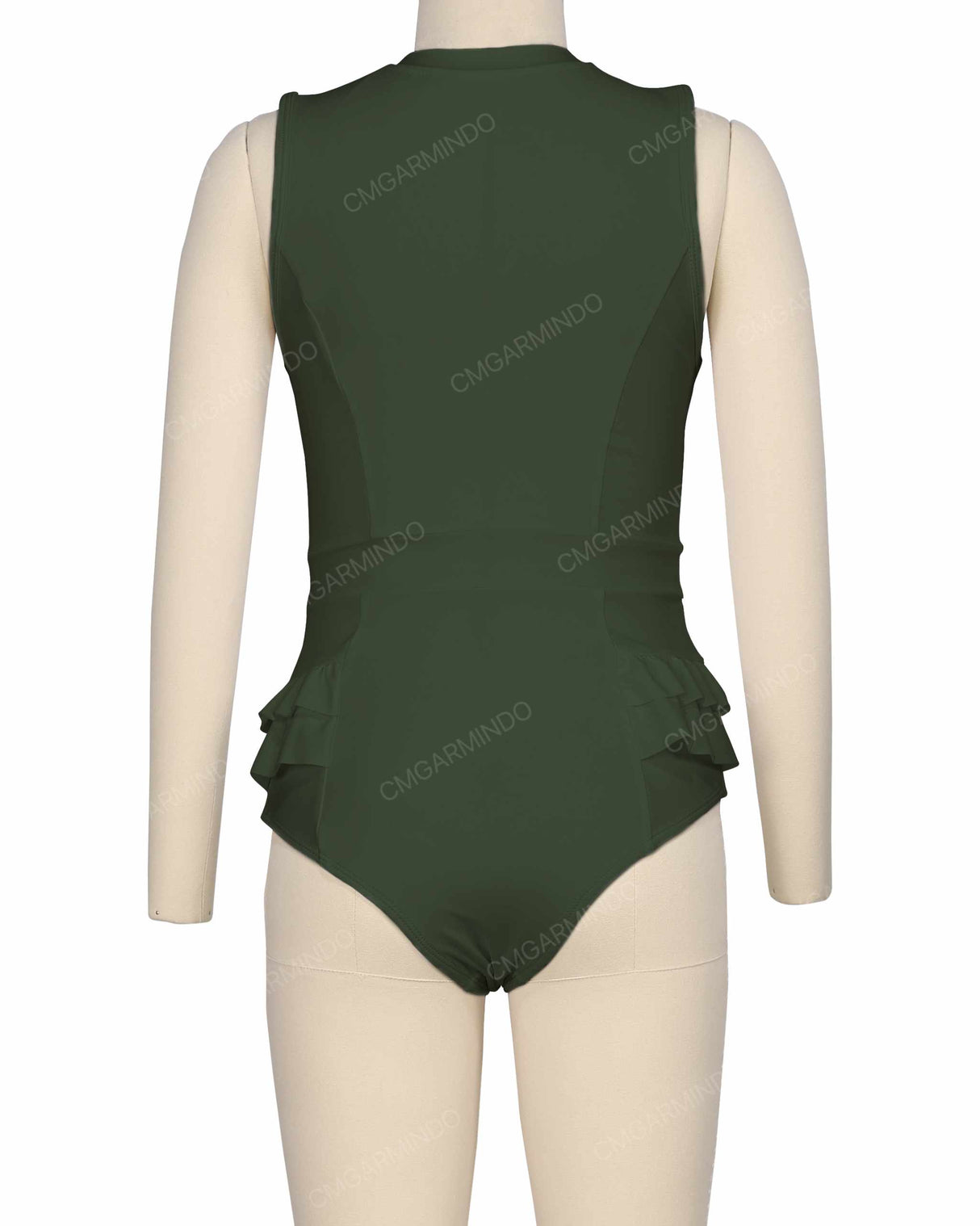 Sleeveless Frill Waist One Piece