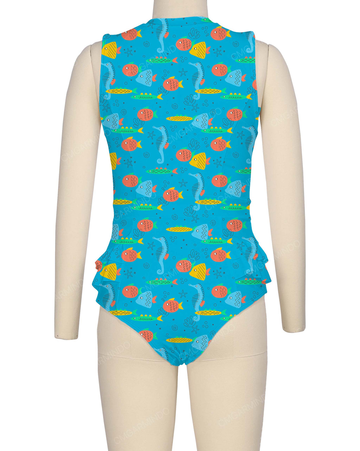 Sleeveless Frill Waist One Piece