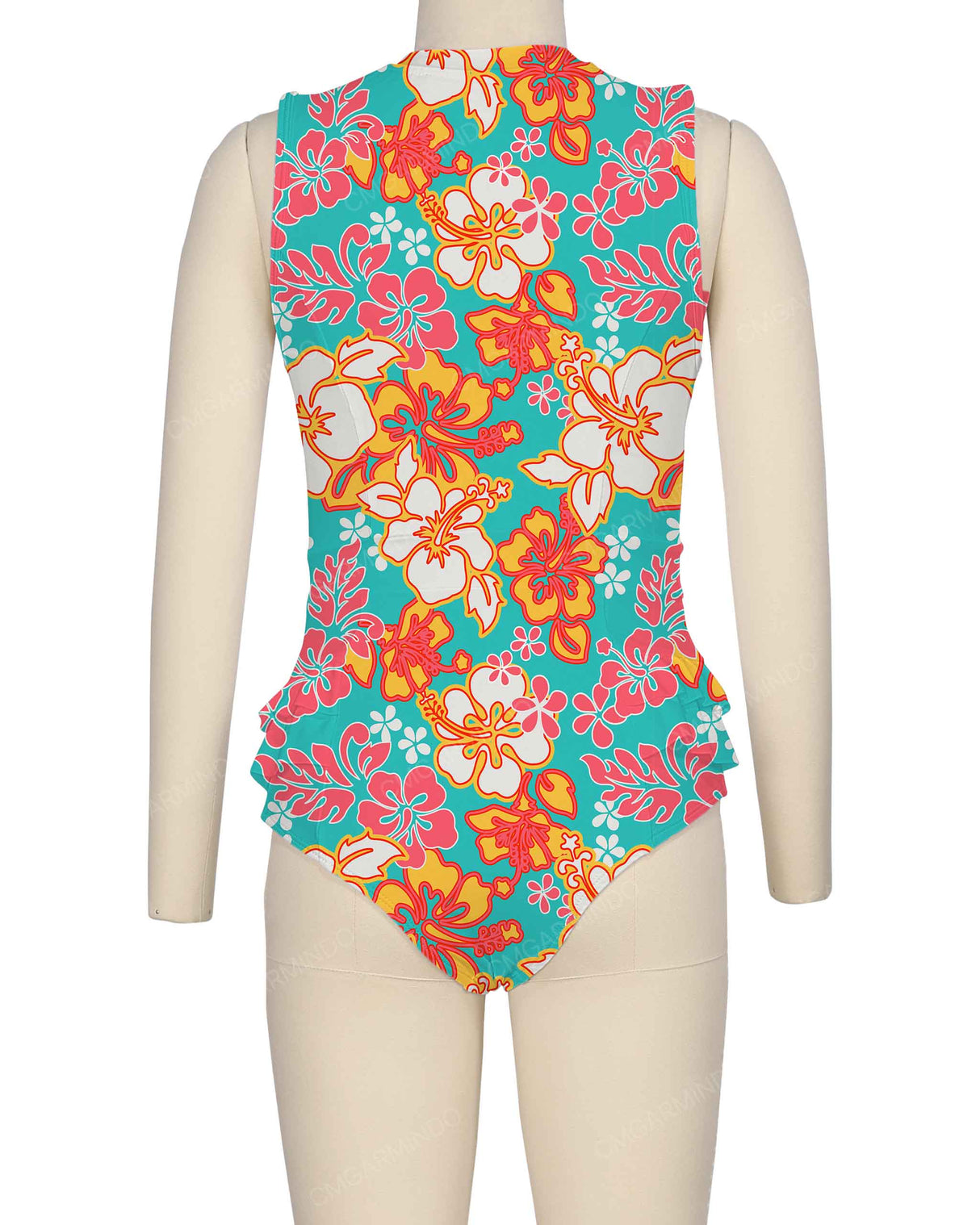 Sleeveless Frill Waist One Piece