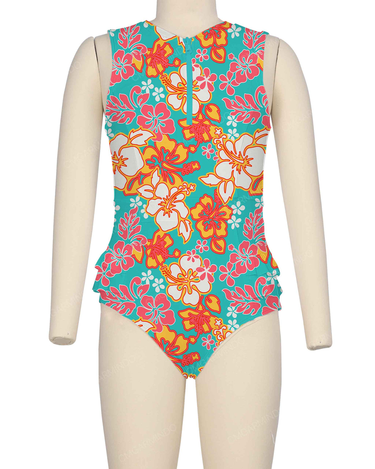 Sleeveless Frill Waist One Piece