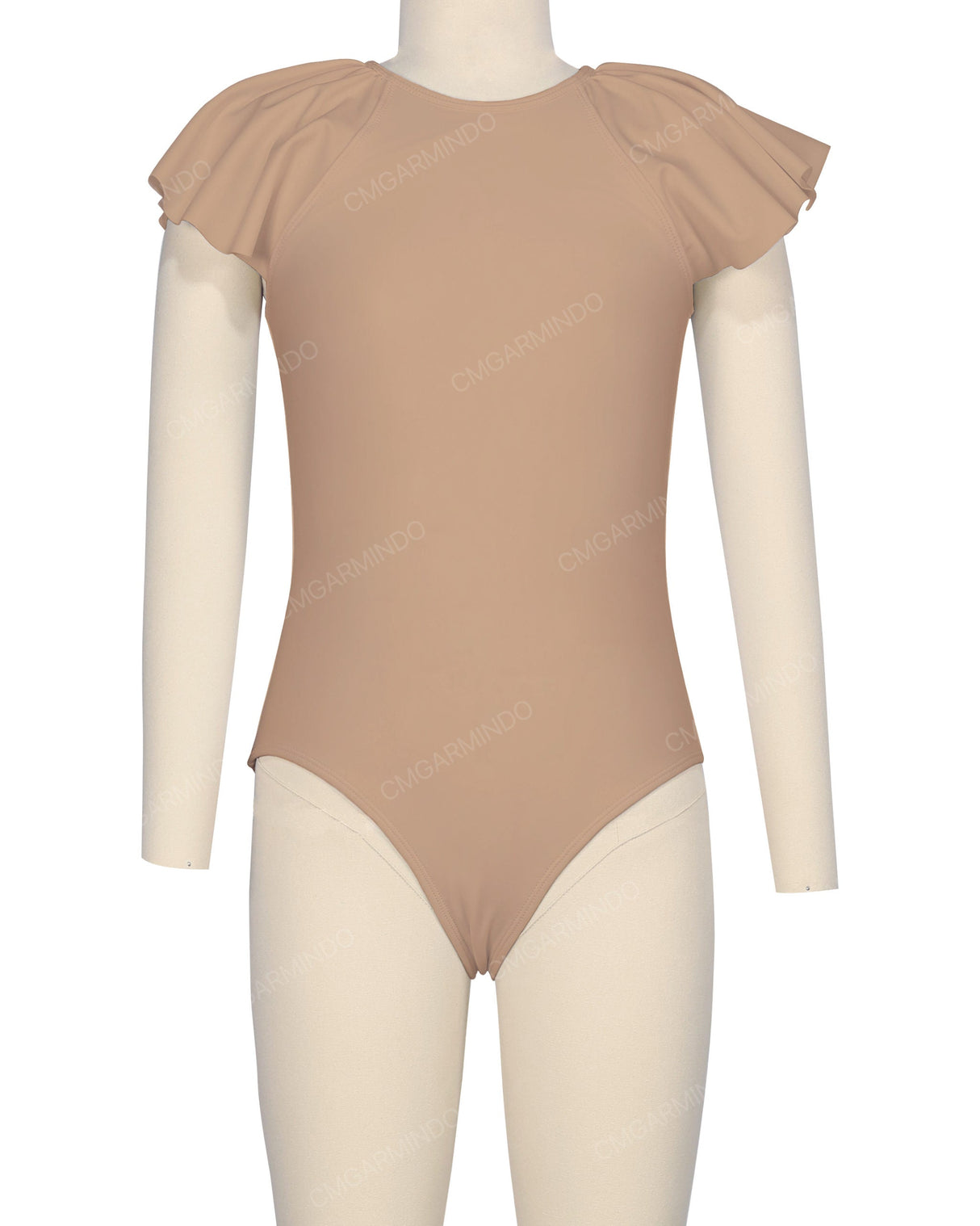 Frill Sleeve Zip Back One Piece