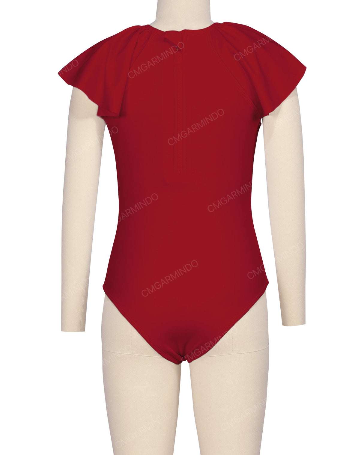 Frill Sleeve Zip Back One Piece