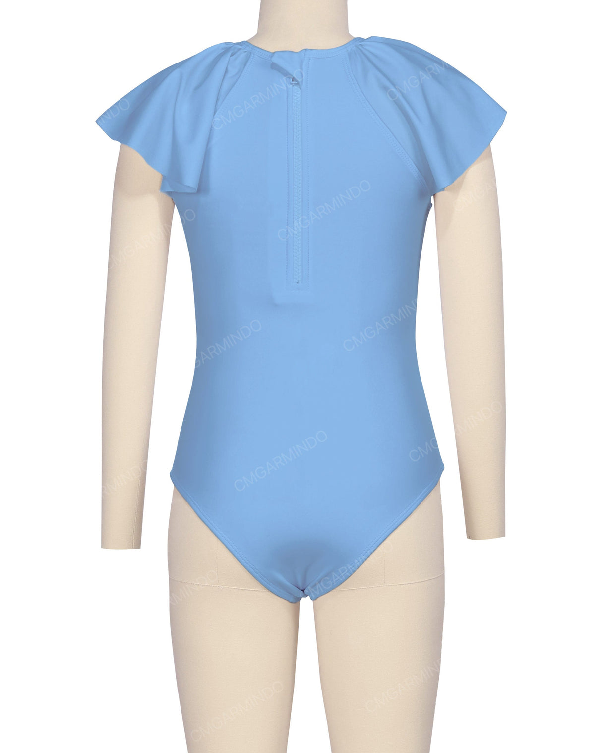 Frill Sleeve Zip Back One Piece