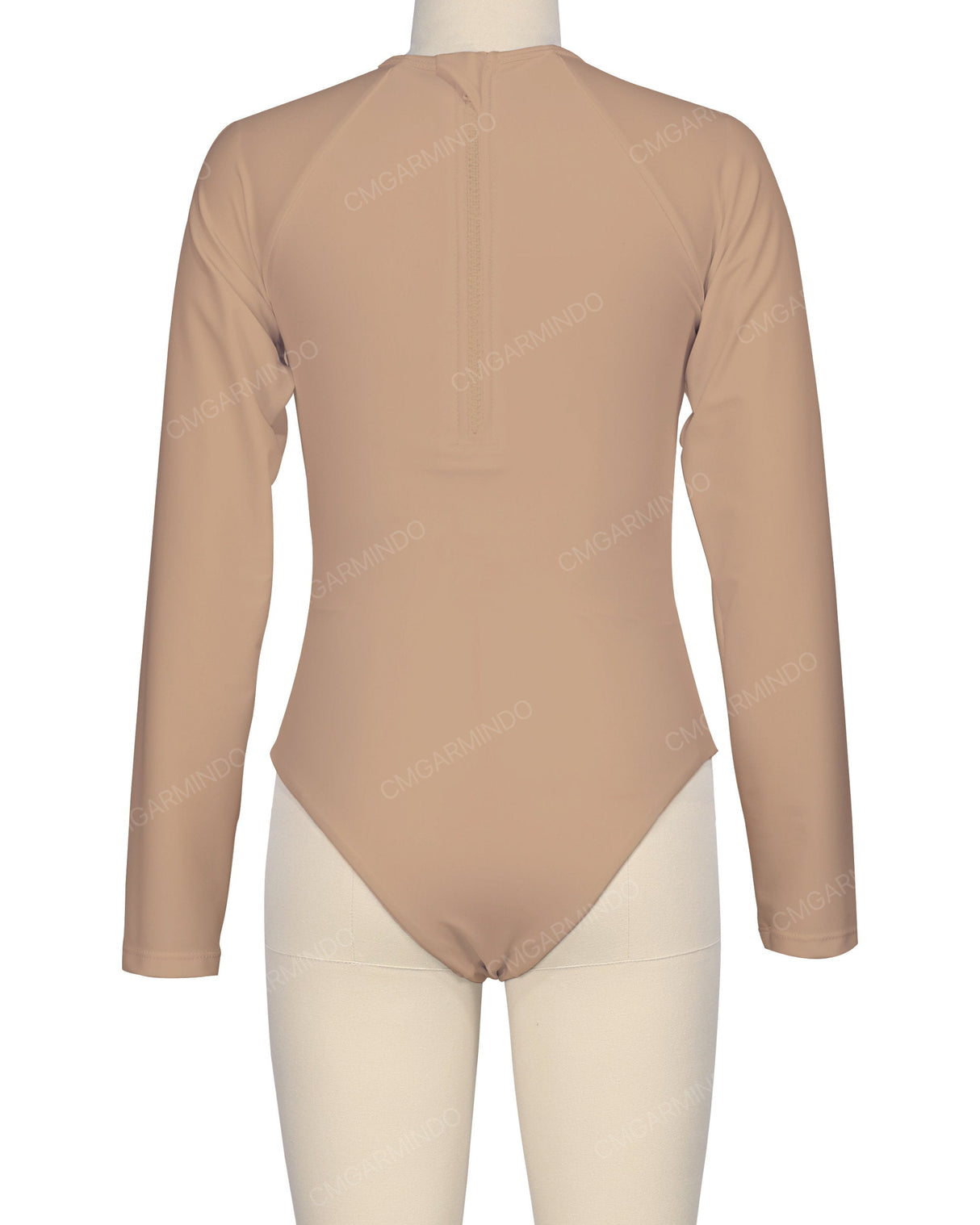 Long Sleeve Zip Back One Piece