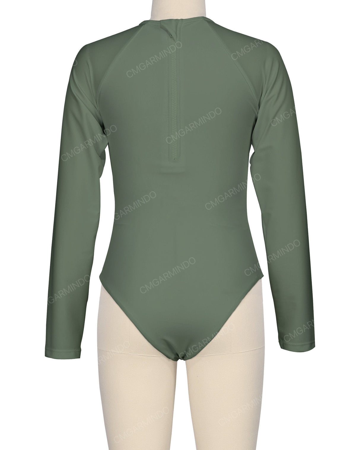 Long Sleeve Zip Back One Piece