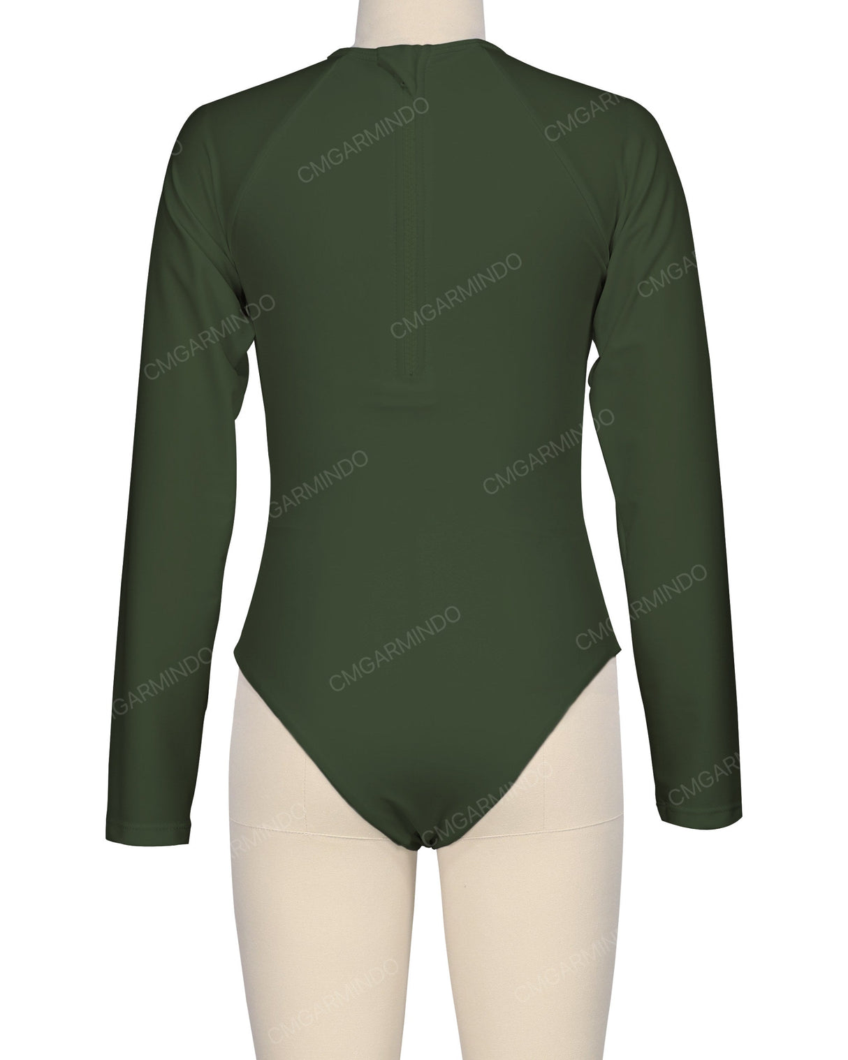 Long Sleeve Zip Back One Piece