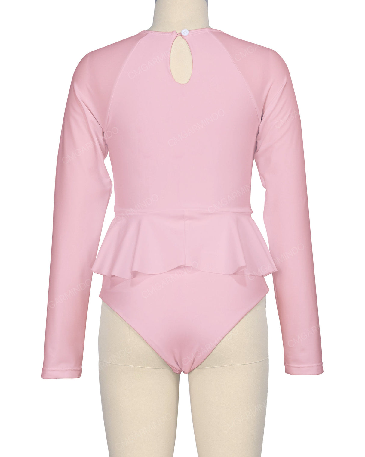 Long Sleeve Frill Waist One Piece
