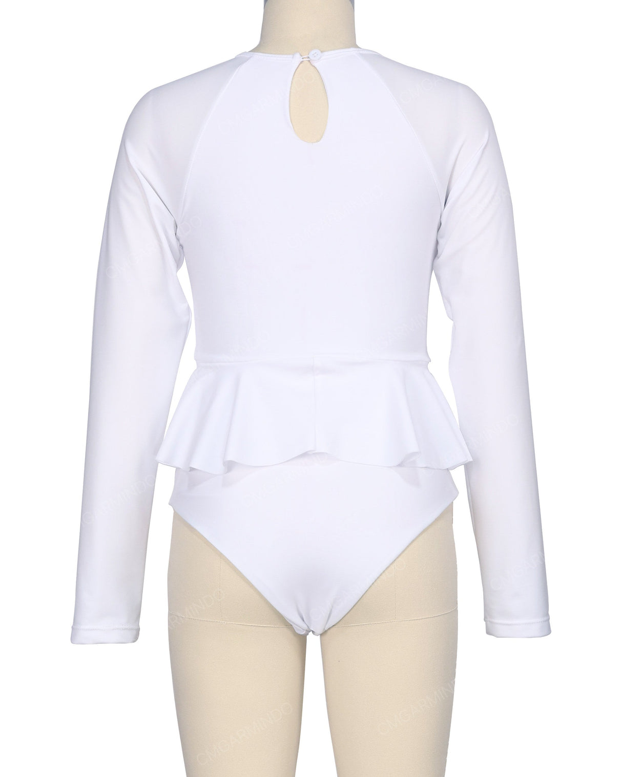 Long Sleeve Frill Waist One Piece