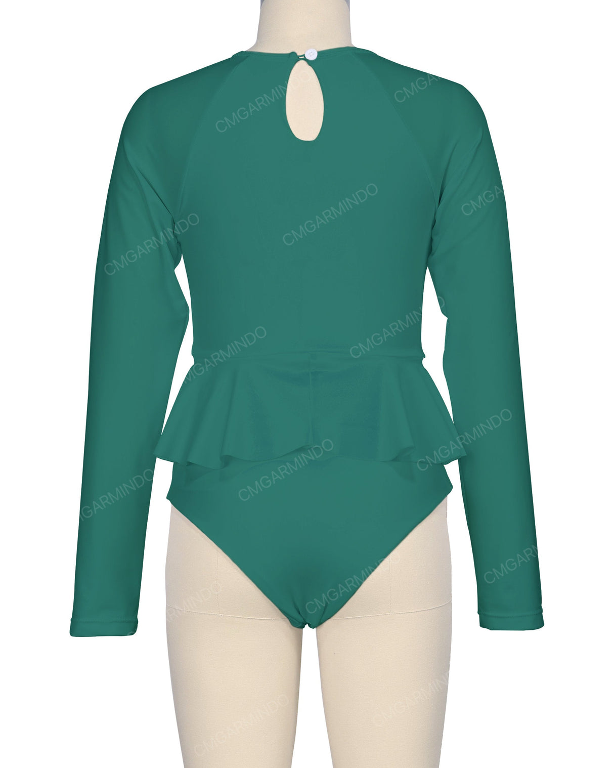 Long Sleeve Frill Waist One Piece