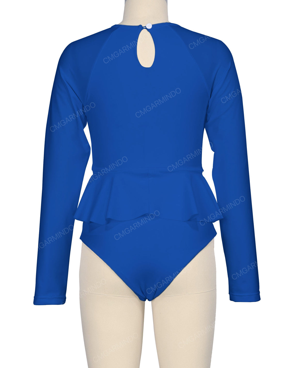 Long Sleeve Frill Waist One Piece