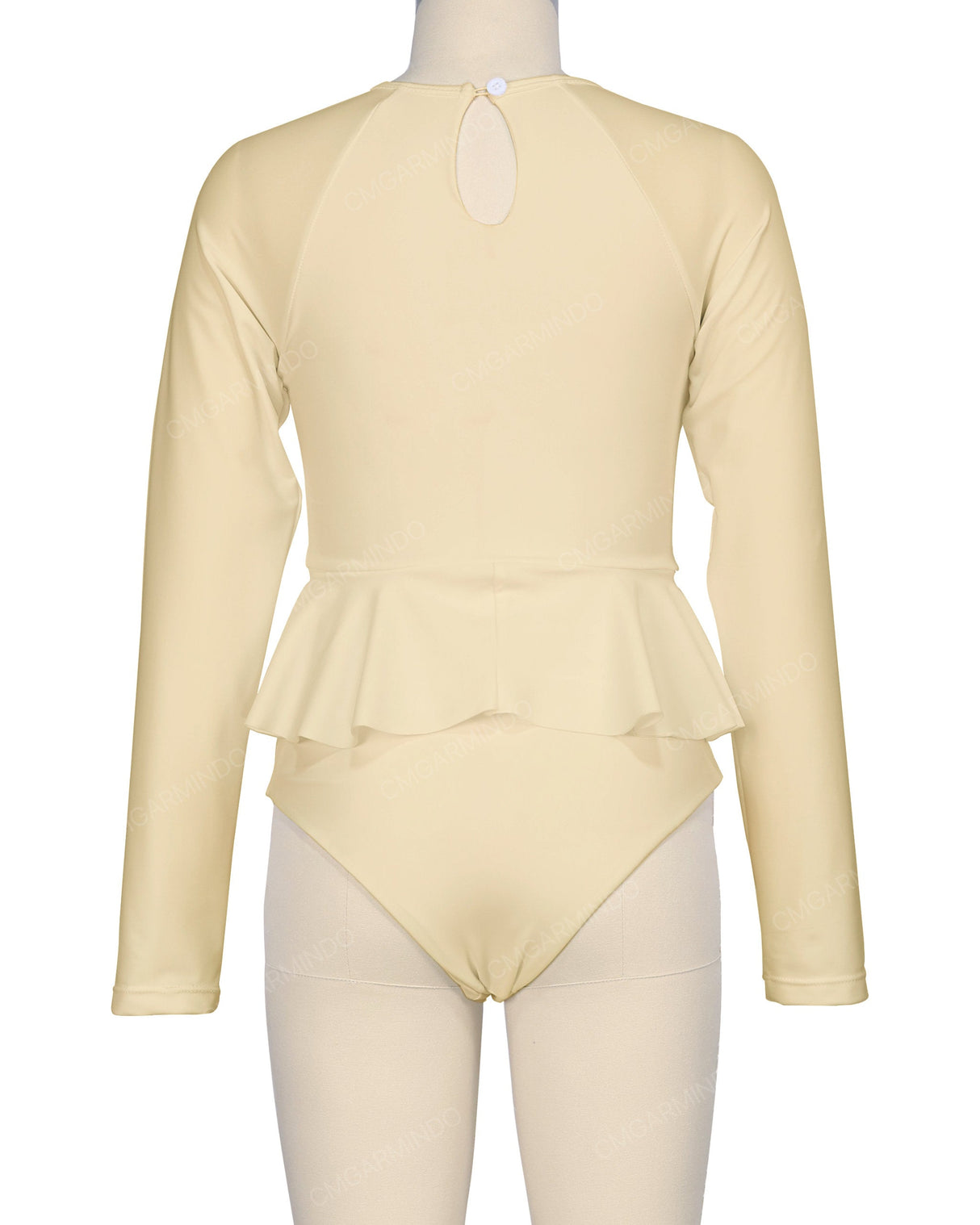 Long Sleeve Frill Waist One Piece