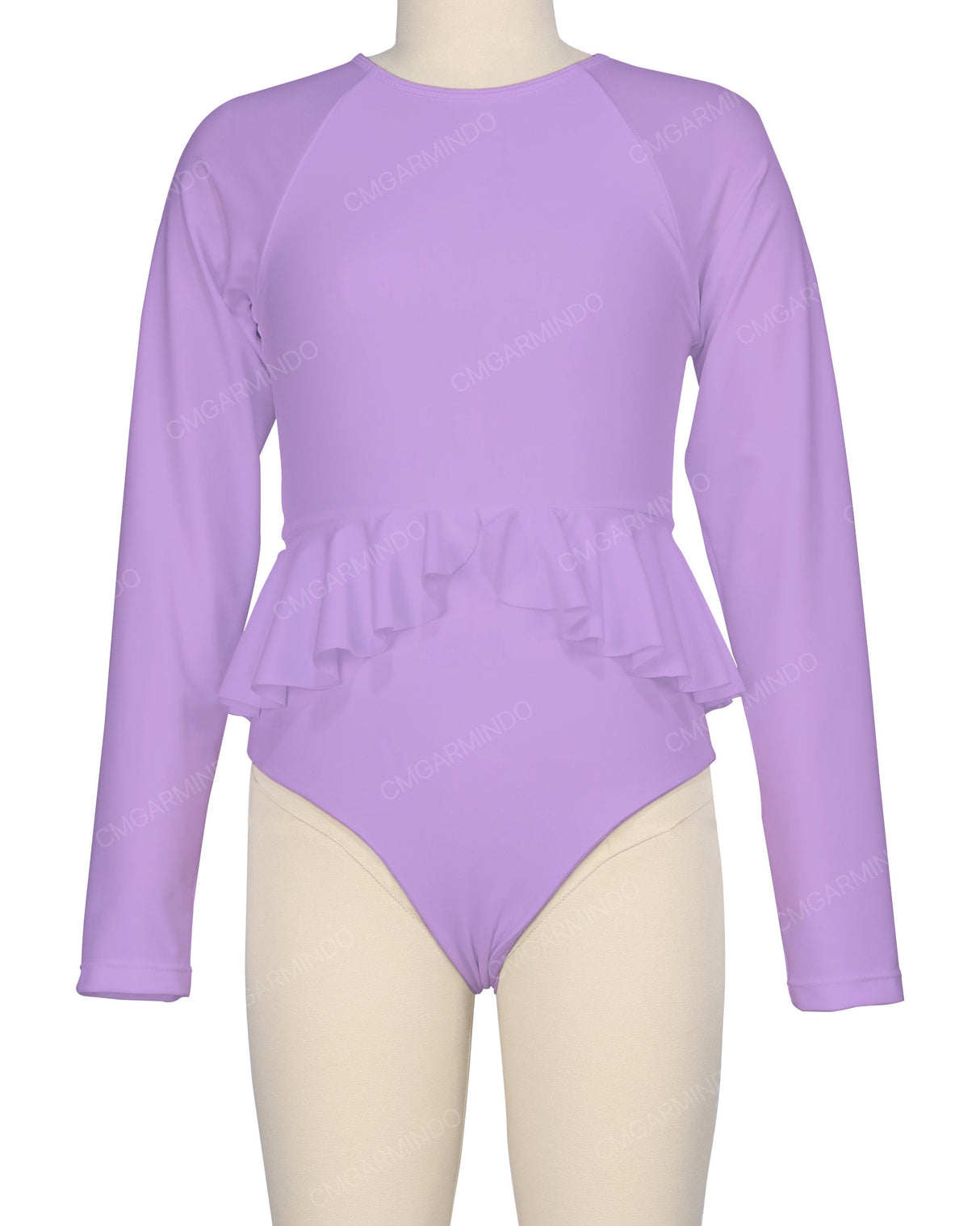 Long Sleeve Frill Waist One Piece