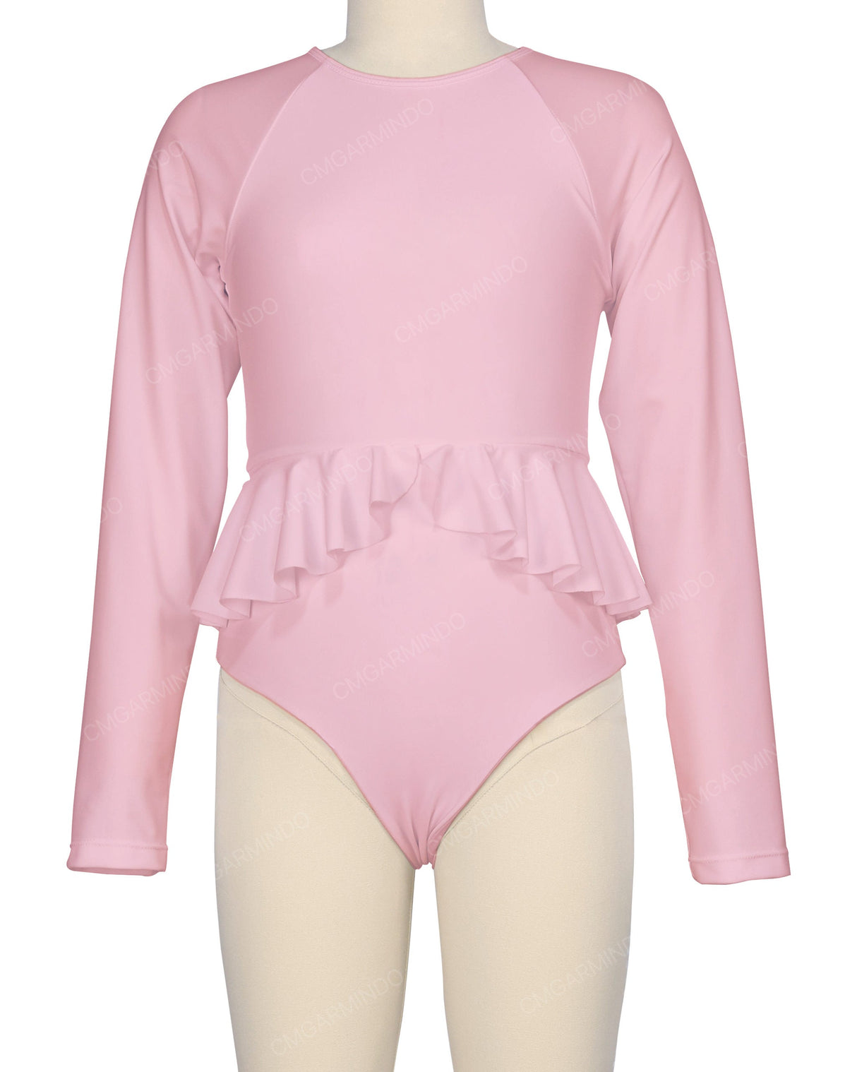 Long Sleeve Frill Waist One Piece
