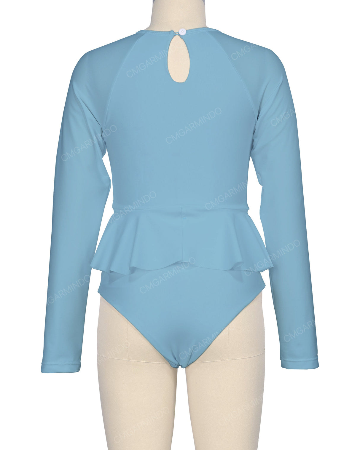 Long Sleeve Frill Waist One Piece