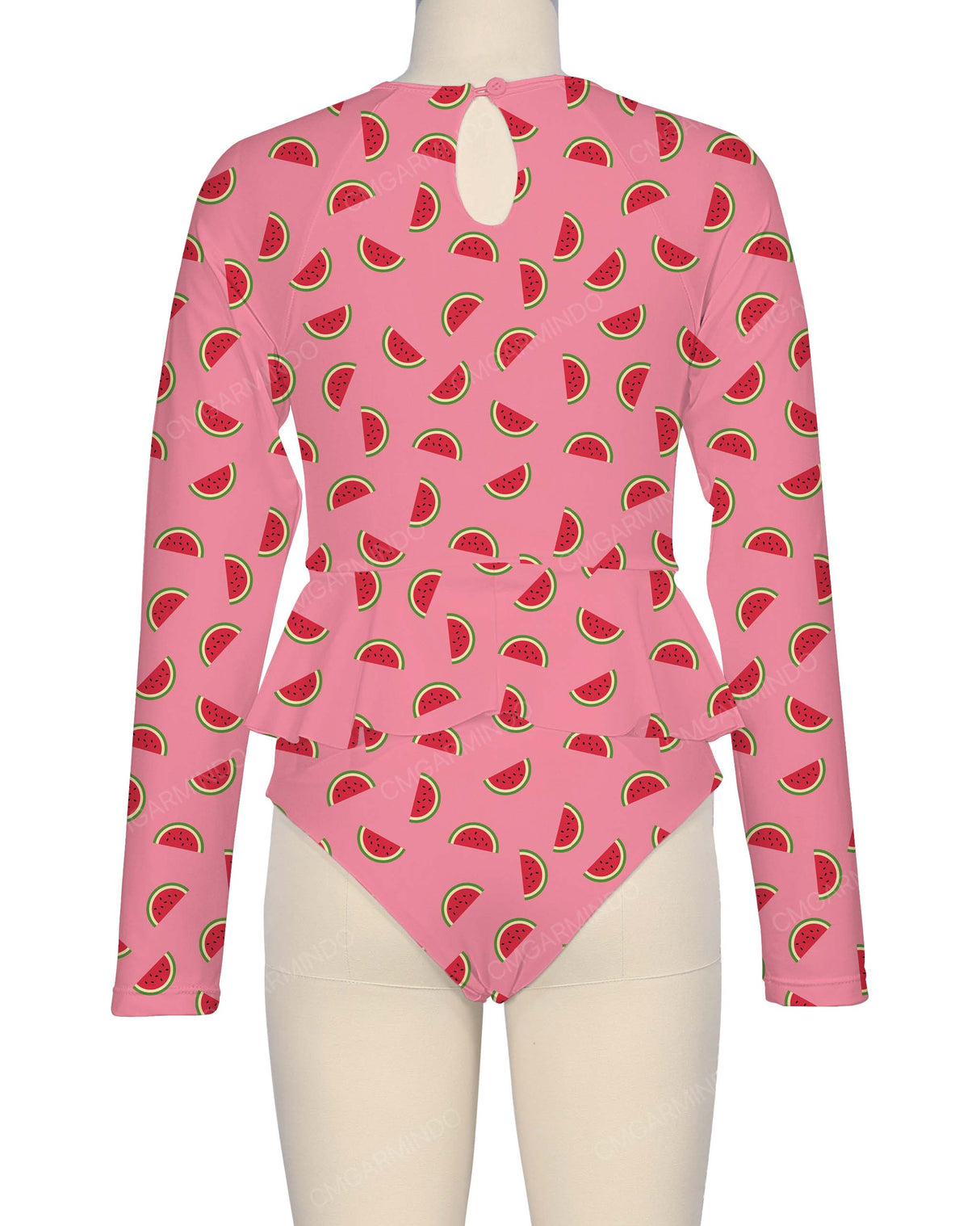 Long Sleeve Frill Waist One Piece