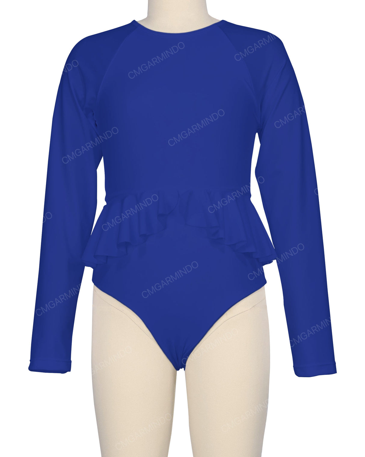 Long Sleeve Frill Waist One Piece