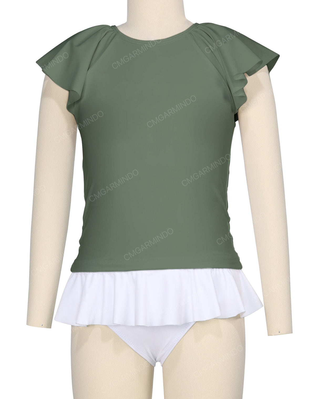 Flounce Sleeve Raglan Crop Top
