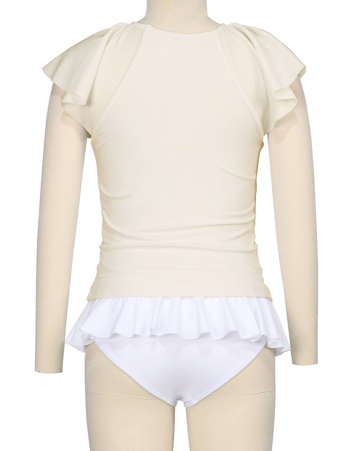 Flounce Sleeve Raglan Crop Top