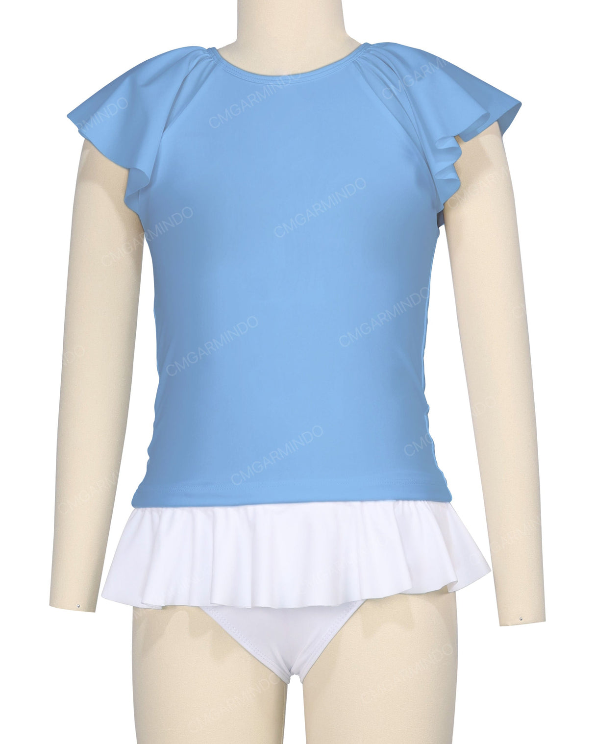 Flounce Sleeve Raglan Crop Top