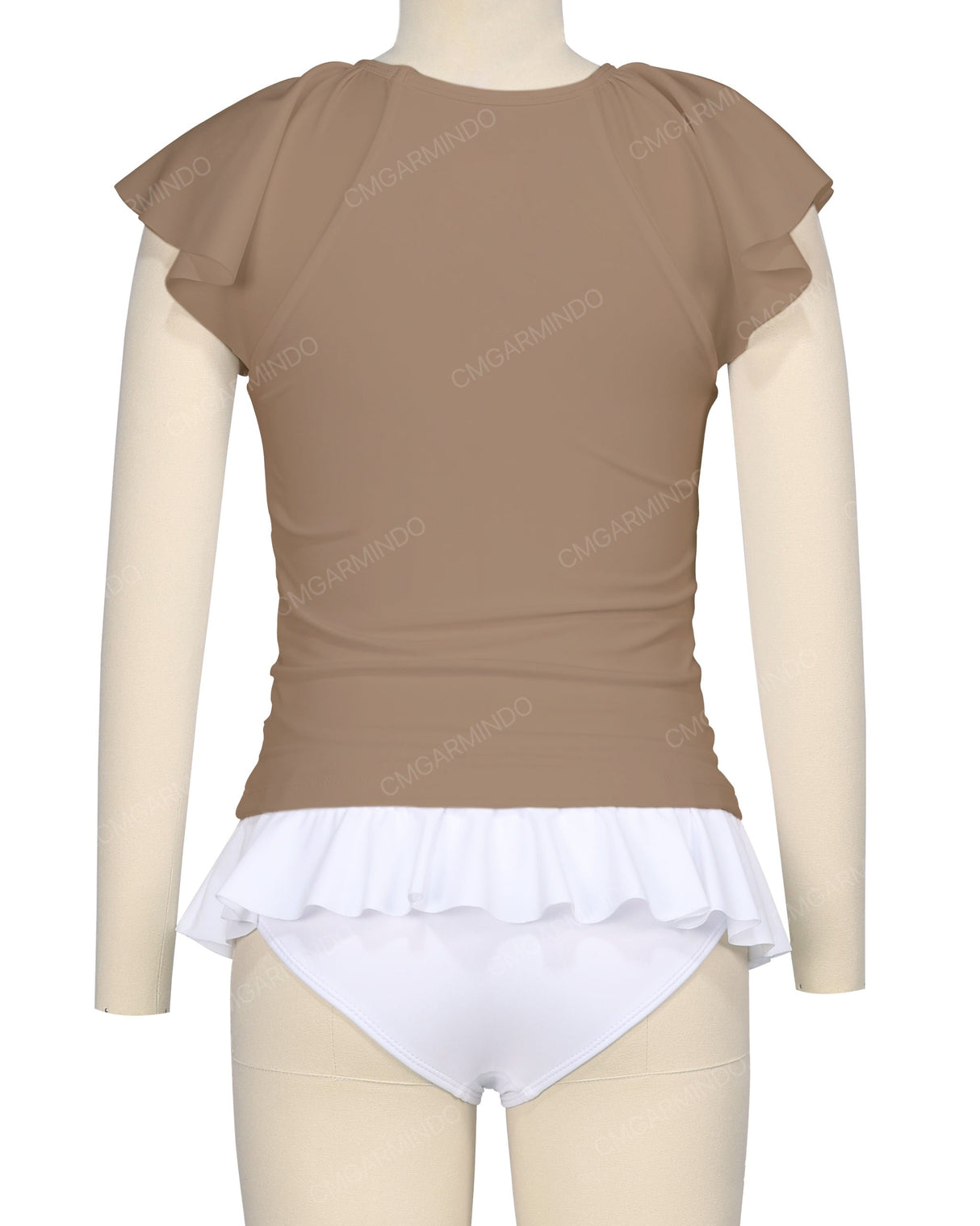 Flounce Sleeve Raglan Crop Top