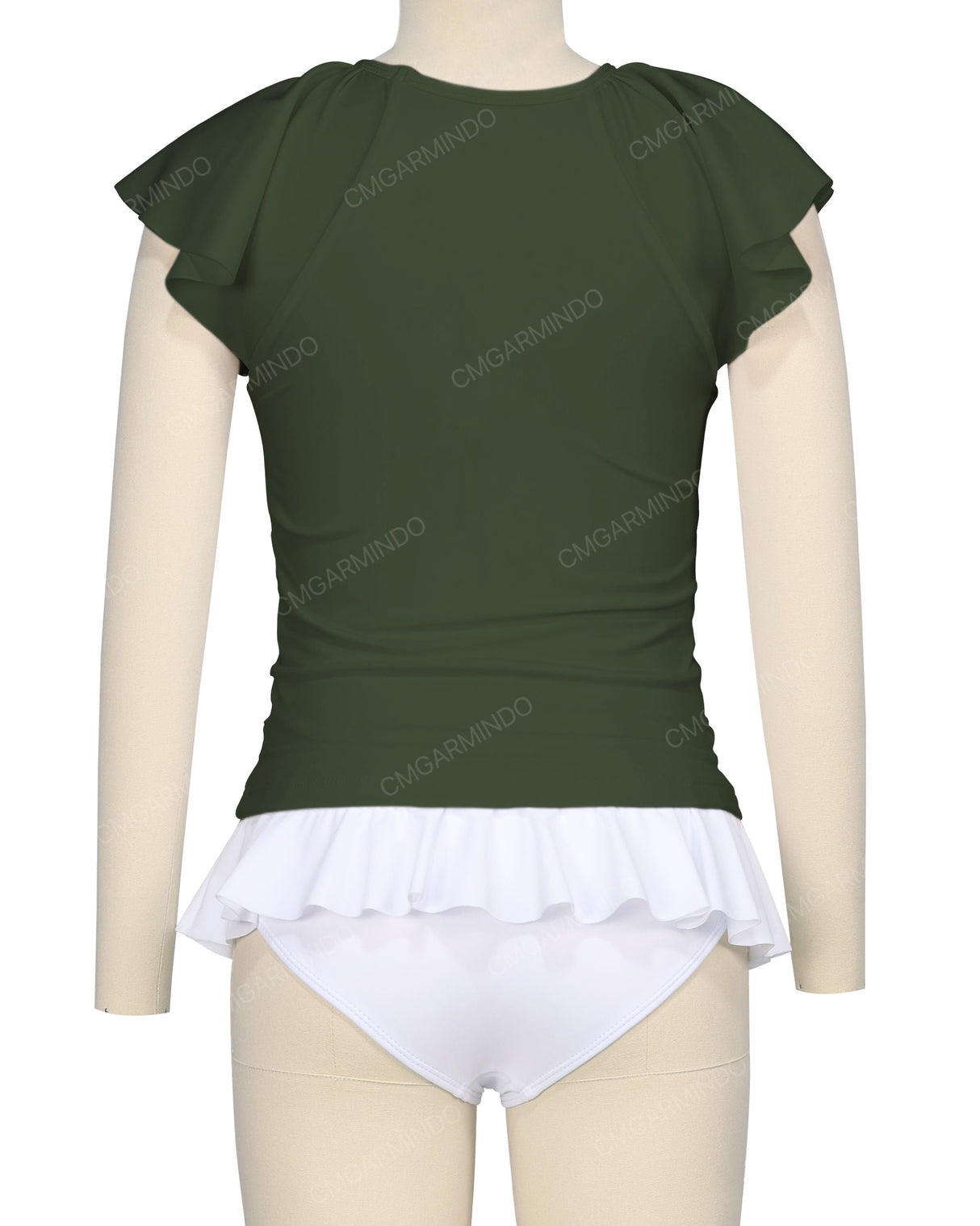 Flounce Sleeve Raglan Crop Top
