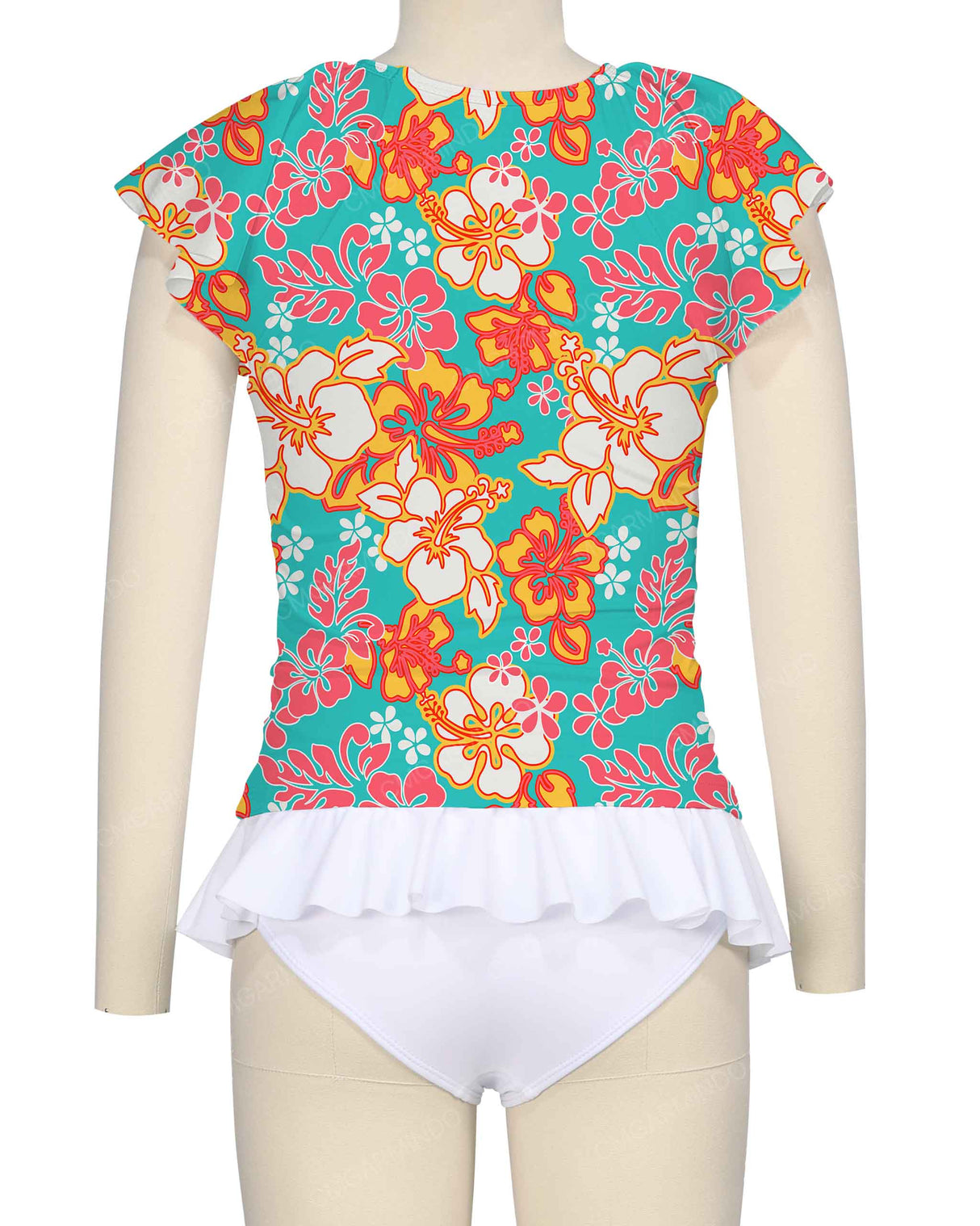 Flounce Sleeve Raglan Crop Top