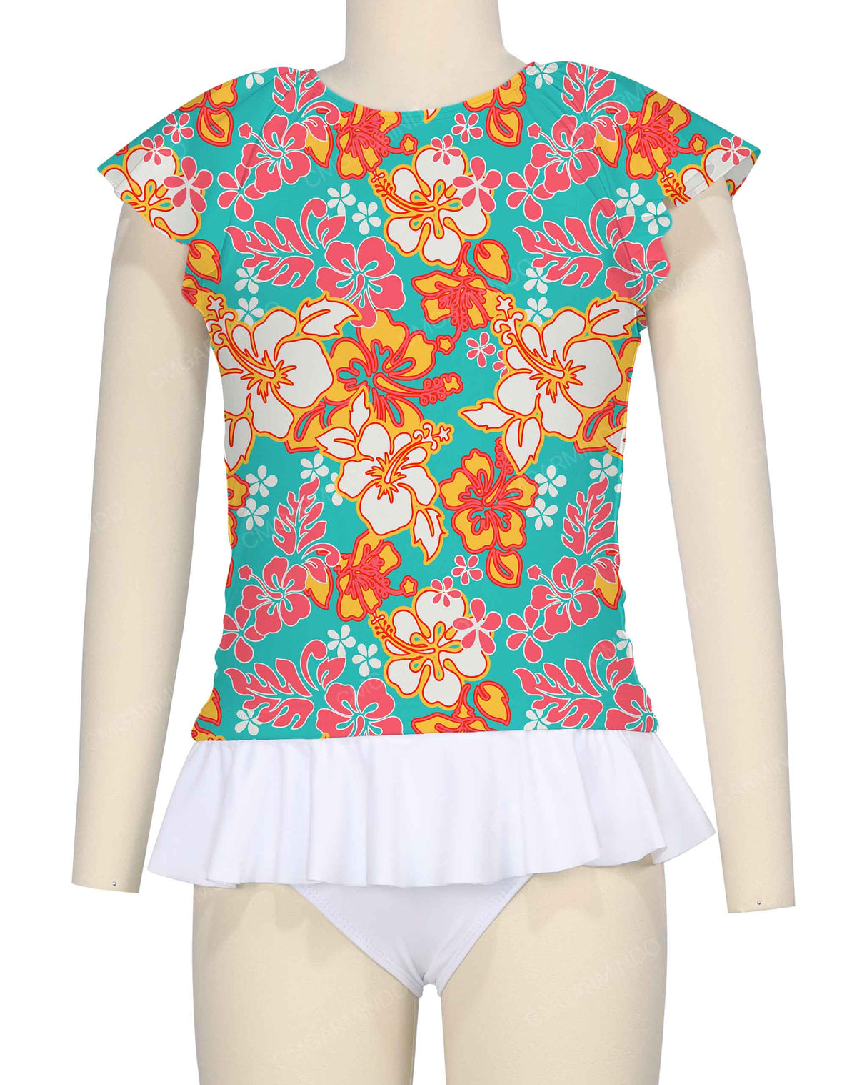 Flounce Sleeve Raglan Crop Top