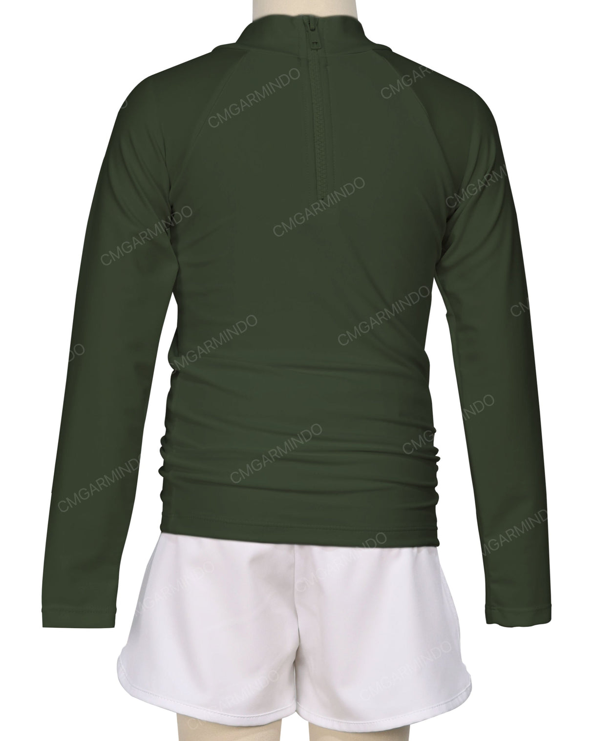 Long Sleeve Zip Back Raglan Rashie