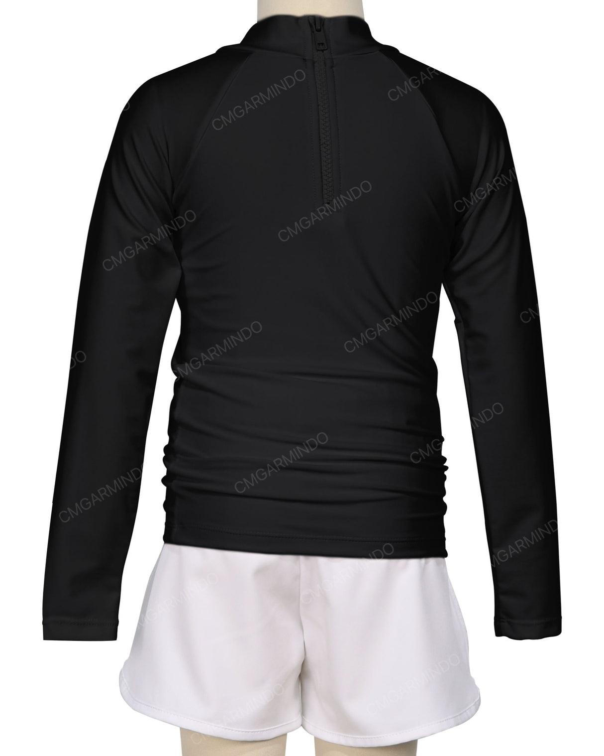 Long Sleeve Zip Back Raglan Rashie