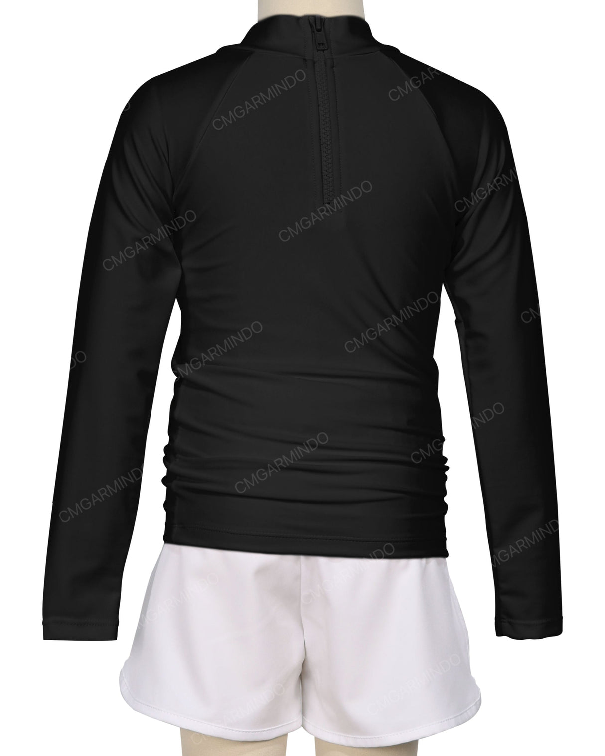 Long Sleeve Zip Back Raglan Rashie