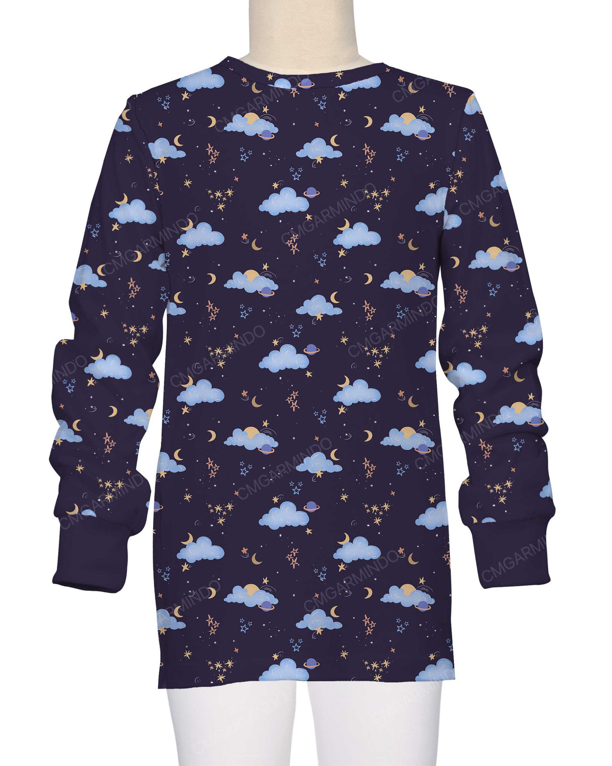 Long Sleeve Crew Neck Pyjama Top