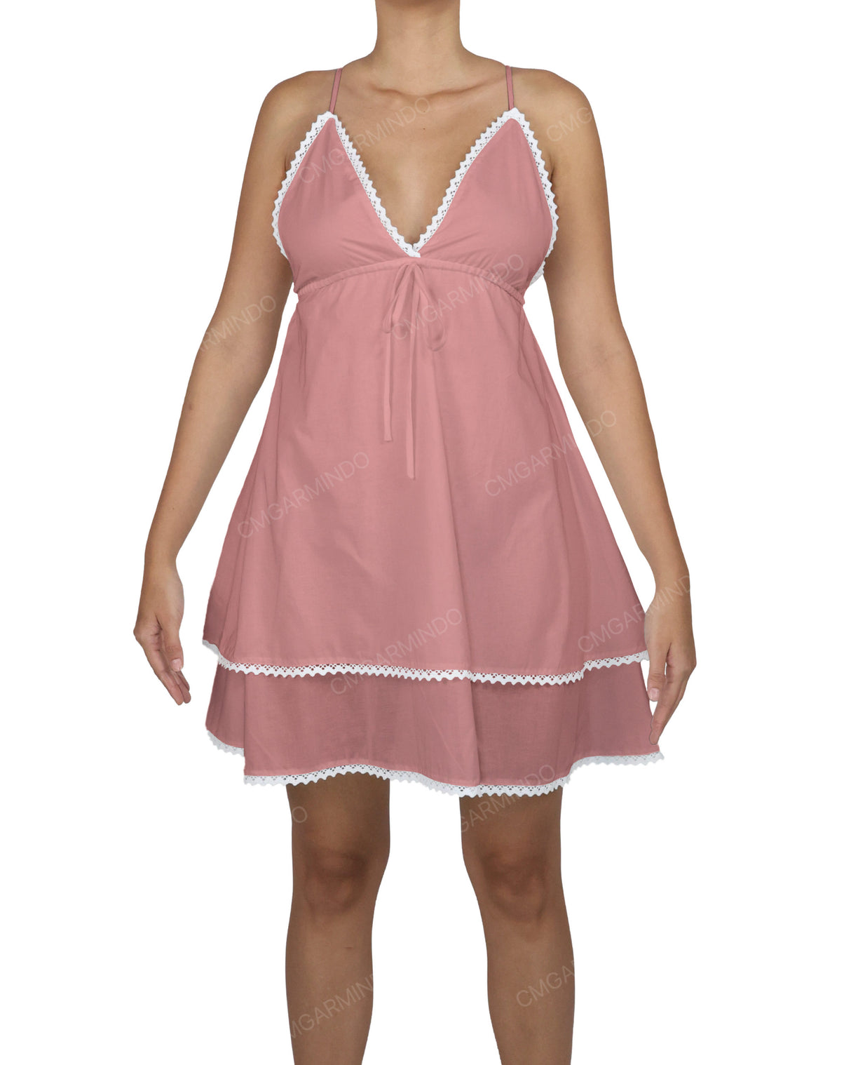 V-Neck Tiered Mini Sleep Dress