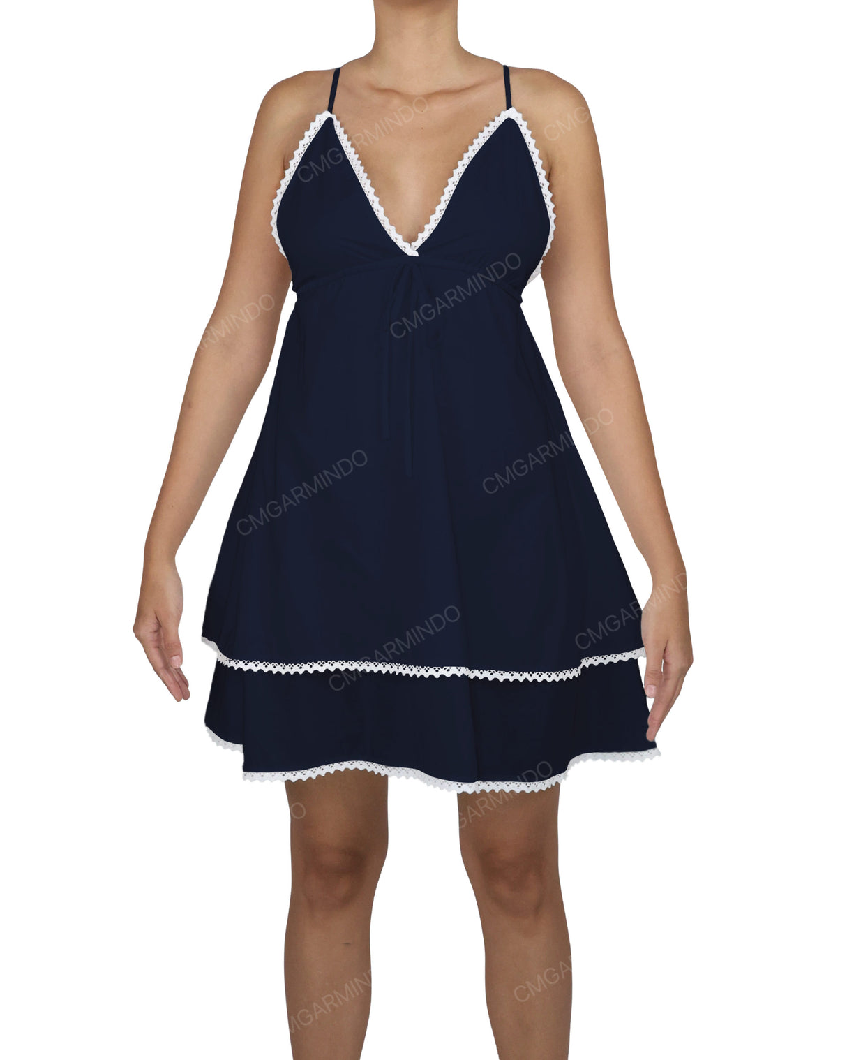 V-Neck Tiered Mini Sleep Dress